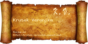 Krutek Veronika névjegykártya